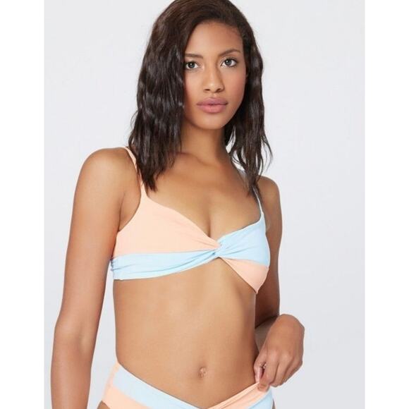 L*Space Ringo Bikini Top in Tangy and Sky Blue Size Medium NWT - Picture 1 of 5